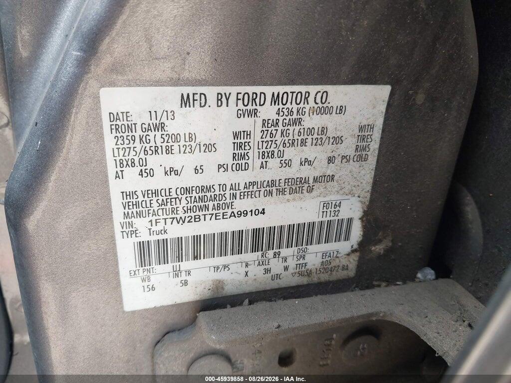 1FT7W2BT7EEA99104 2014 FORD F-250 photo no. 9