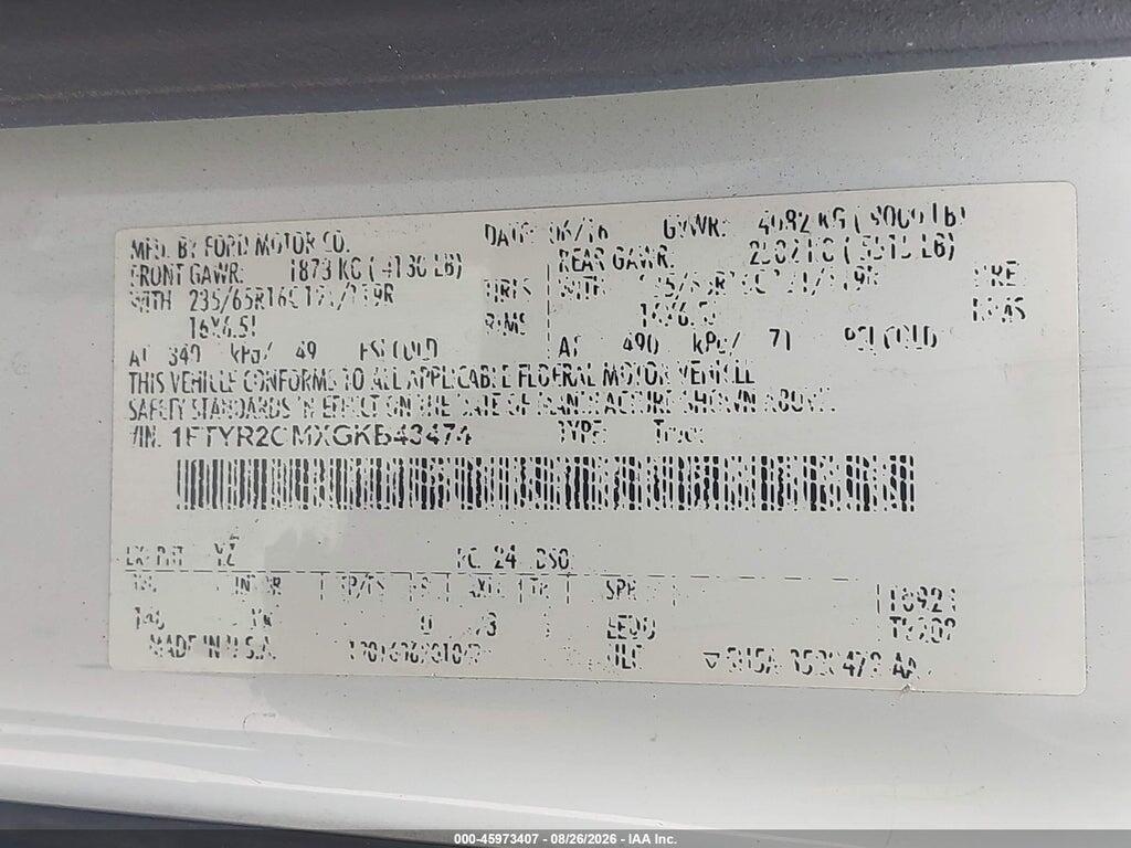 1FTYR2CMXGKB43474 2016 FORD TRANSIT-250 photo no. 9