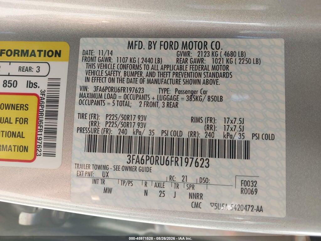 3FA6P0RU6FR197623 2015 FORD FUSION HYBRID photo no. 9