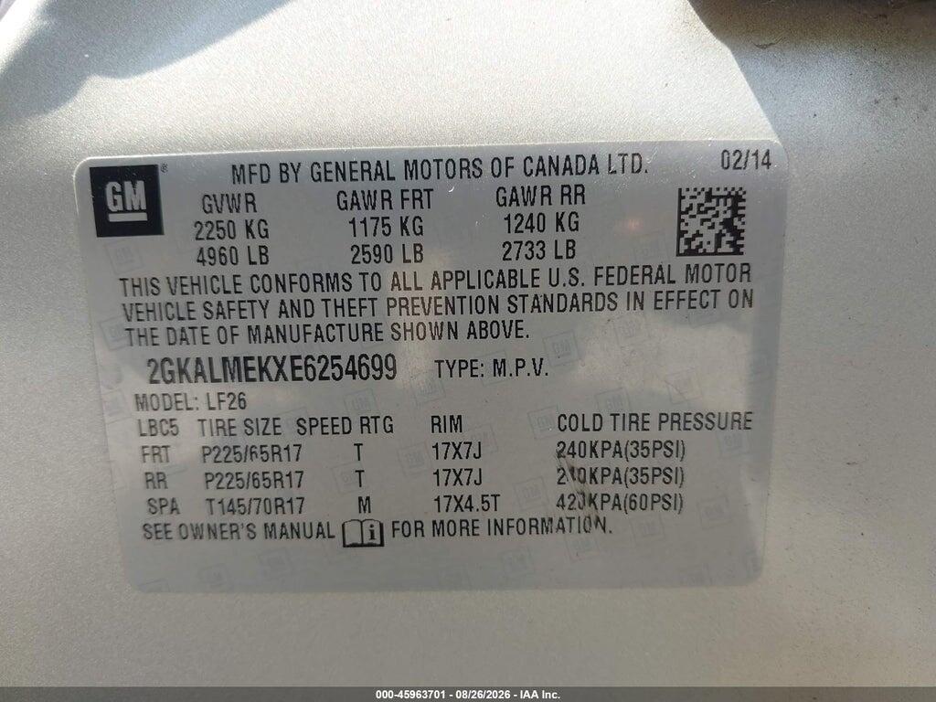 2GKALMEKXE6254699 2014 GMC TERRAIN photo no. 9