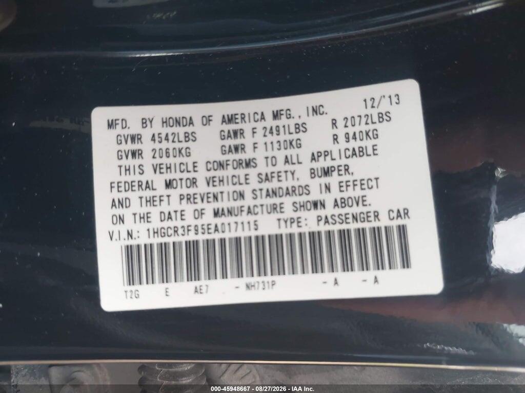 1HGCR3F95EA017115 2014 HONDA ACCORD photo no. 9