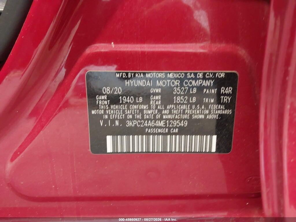 3KPC24A64ME129549 2021 HYUNDAI ACCENT photo no. 9