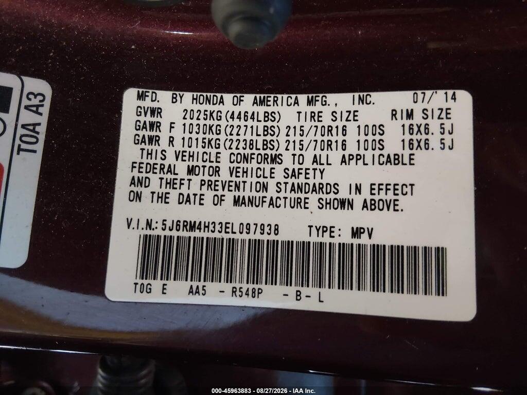 5J6RM4H33EL097938 2014 HONDA CR-V photo no. 9
