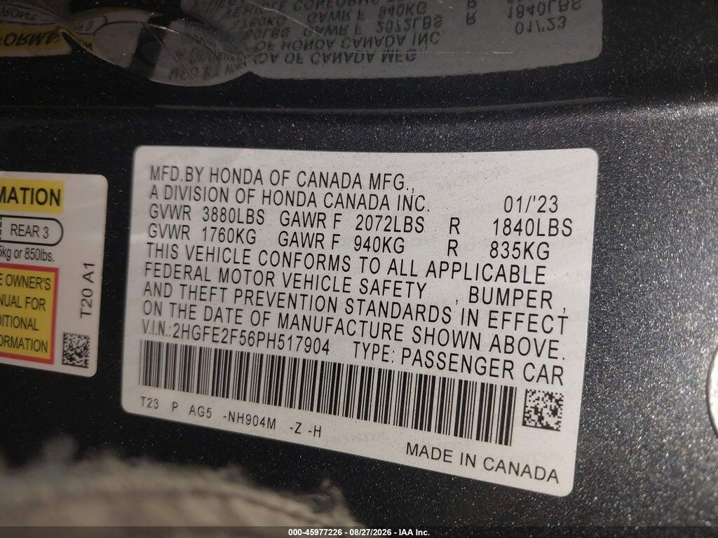 2HGFE2F56PH517904 2023 HONDA CIVIC photo no. 9