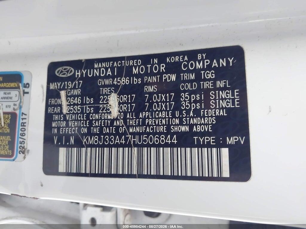 KM8J33A47HU506844 2017 HYUNDAI TUCSON photo no. 9
