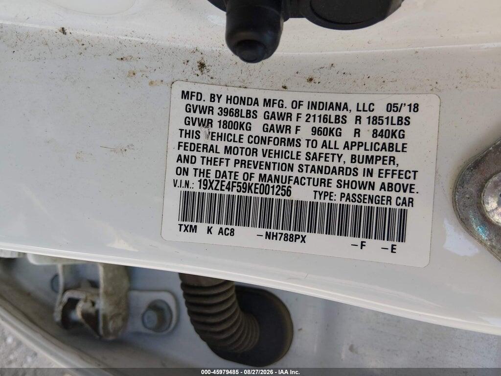 19XZE4F59KE001256 2019 HONDA INSIGHT photo no. 9