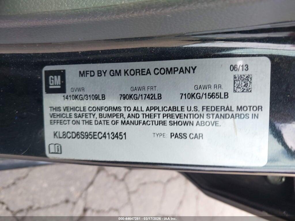KL8CD6S95EC413451 2014 CHEVROLET SPARK photo no. 9