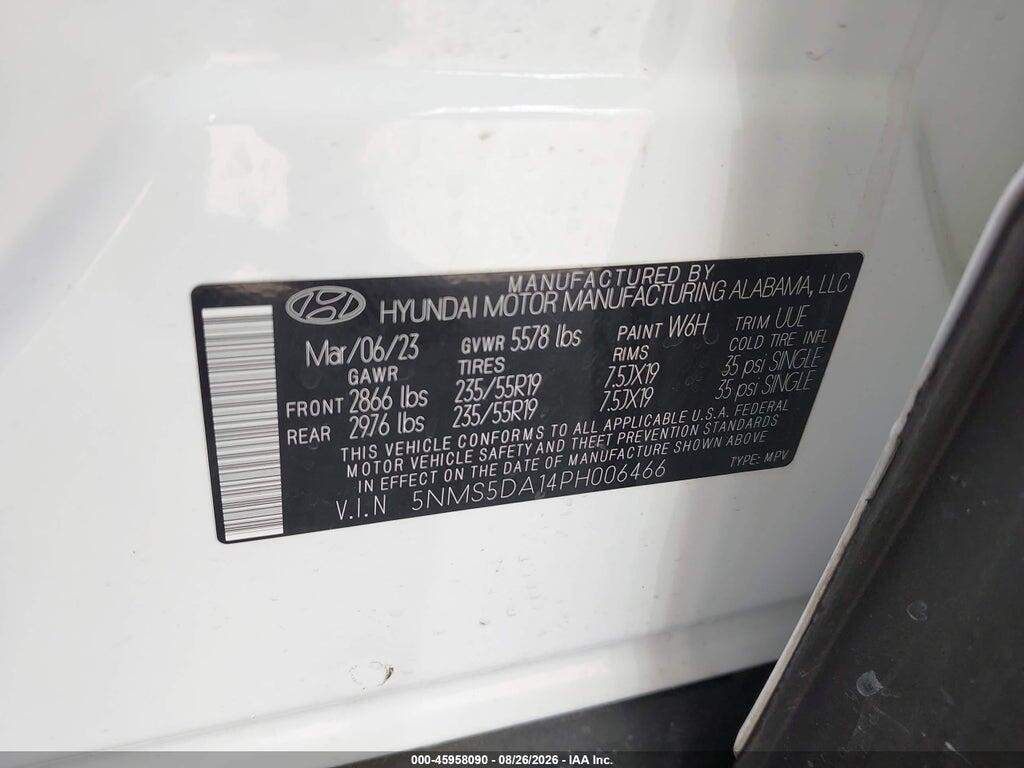 5NMS5DA14PH006466 2023 HYUNDAI SANTA FE HYBRID photo no. 9