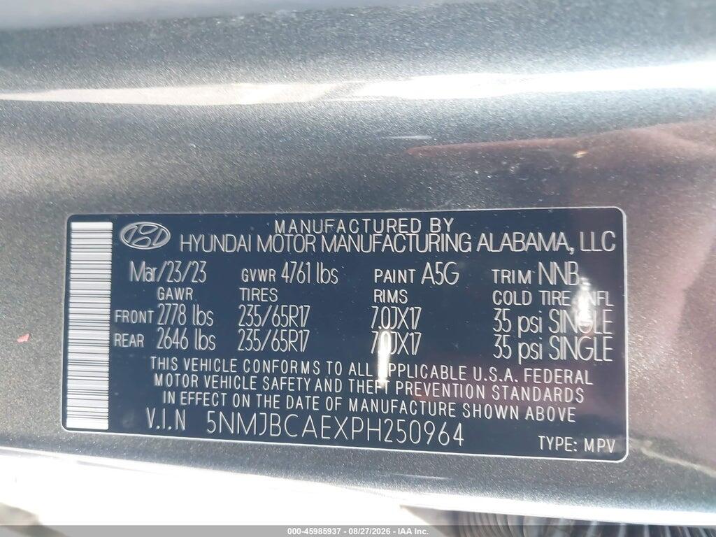 5NMJBCAEXPH250964 2023 HYUNDAI TUCSON photo no. 9
