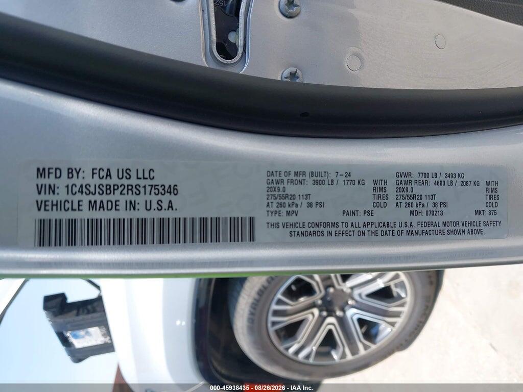1C4SJSBP2RS175346 2024 JEEP WAGONEER L photo no. 9