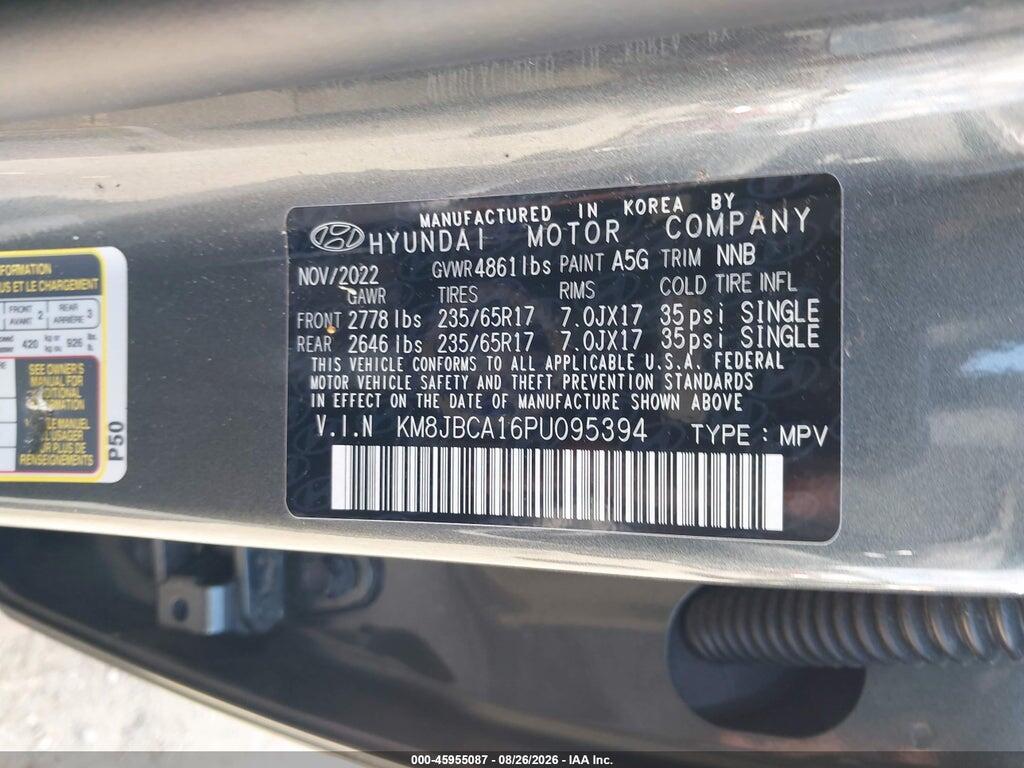 KM8JBCA16PU095394 2023 HYUNDAI TUCSON HYBRID photo no. 9