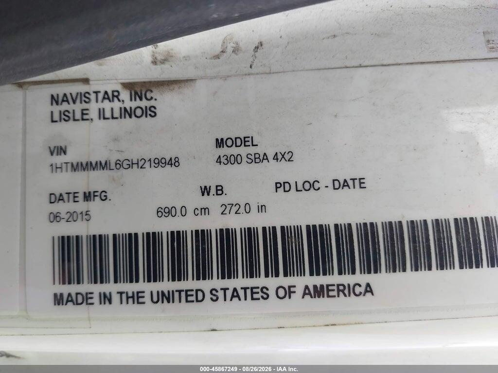 1HTMMMML6GH219948 2016 INTERNATIONAL 4000 photo no. 8