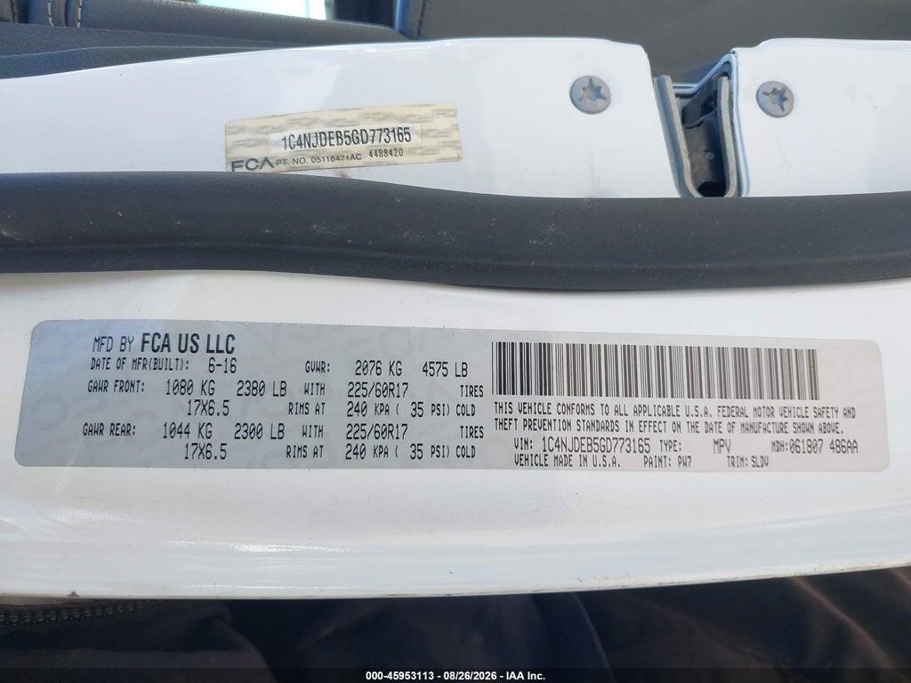 1C4NJDEB5GD773165 2016 JEEP COMPASS photo no. 9