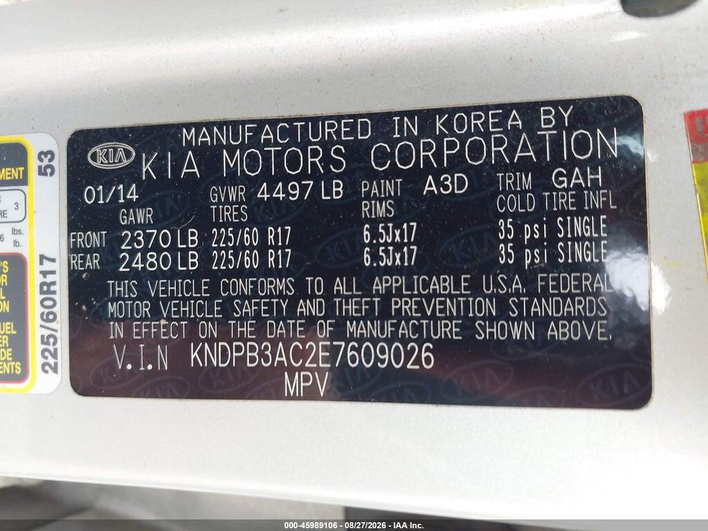KNDPB3AC2E7609026 2014 KIA SPORTAGE photo no. 9
