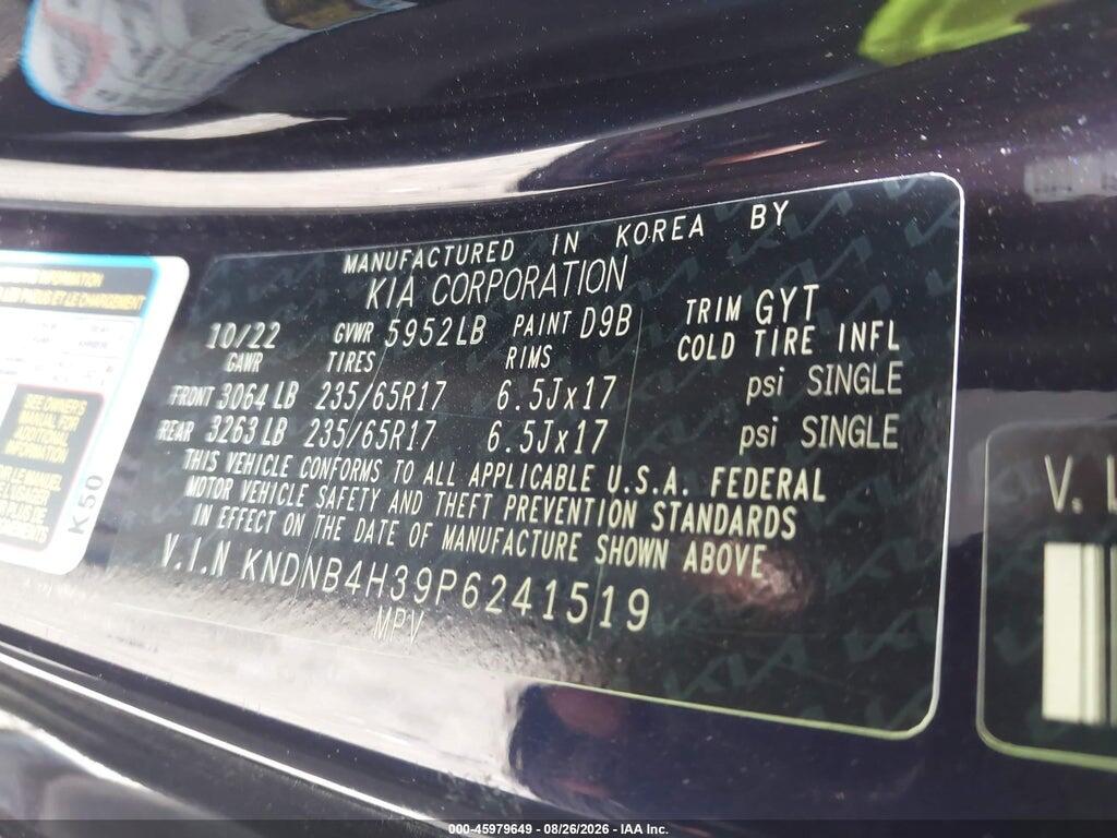 KNDNB4H39P6241519 2023 KIA CARNIVAL MPV photo no. 9