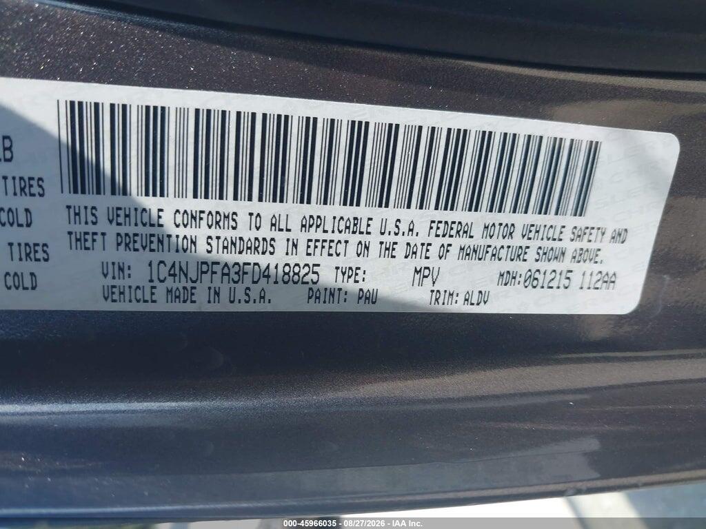 1C4NJPFA3FD418825 2015 JEEP PATRIOT photo no. 9