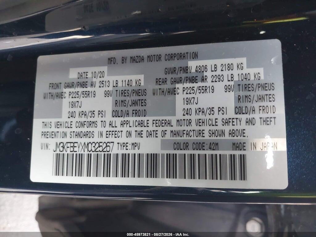 JM3KFBEYXM0325267 2021 MAZDA CX-5 photo no. 9