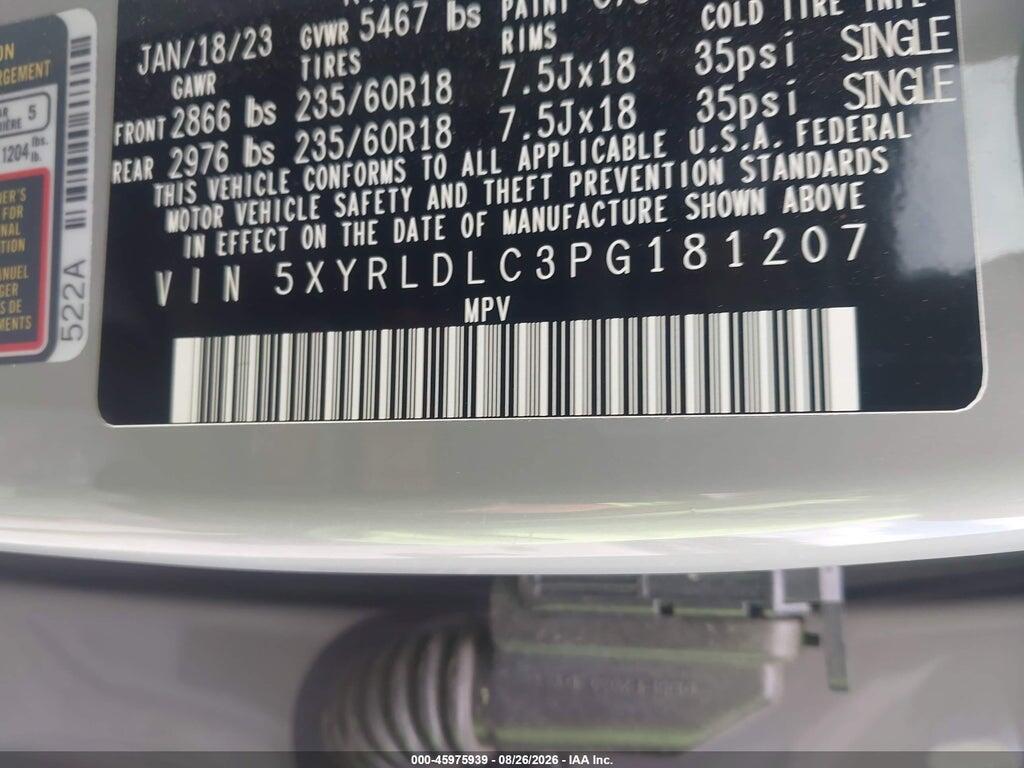 5XYRLDLC3PG181207 2023 KIA SORENTO photo no. 9