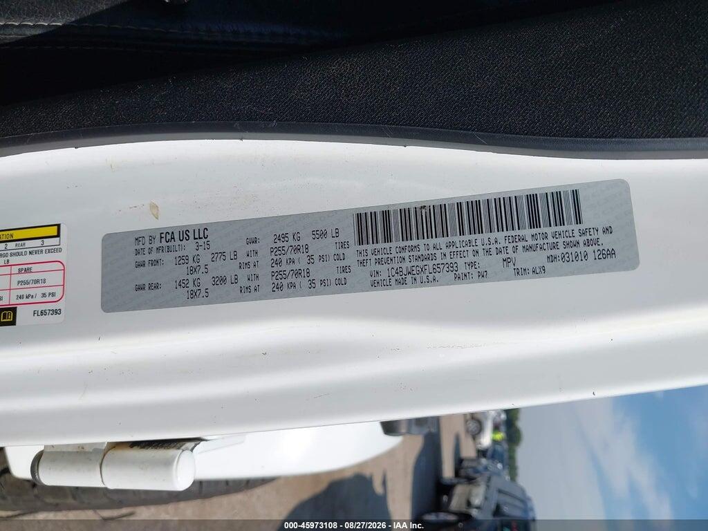 1C4BJWEGXFL657393 2015 JEEP WRANGLER UNLIMITED photo no. 9