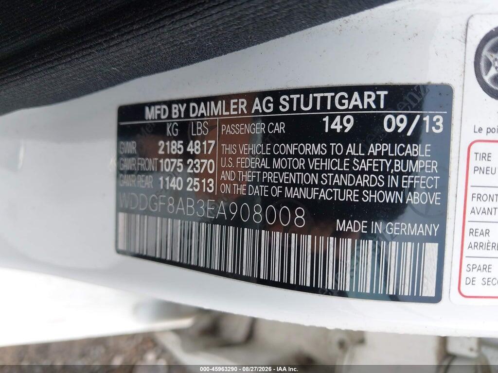 WDDGF8AB3EA908008 2014 MERCEDES-BENZ C 300 photo no. 9