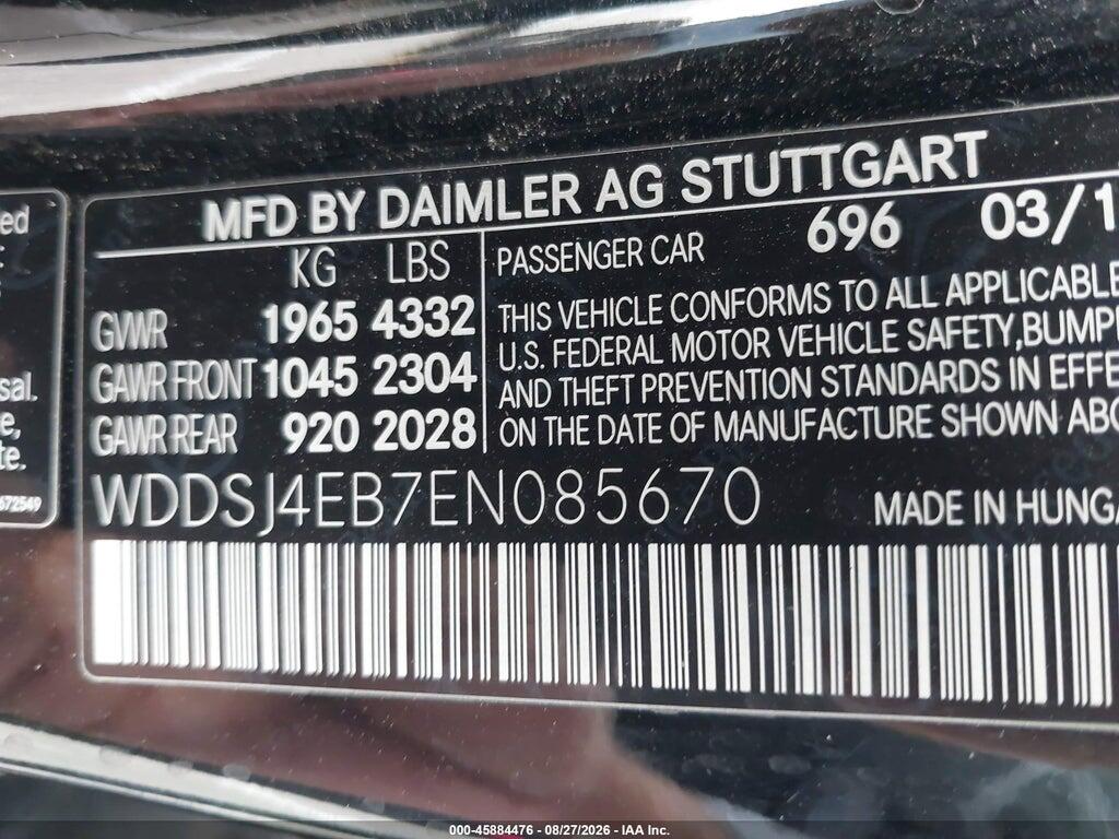 WDDSJ4EB7EN085670 2014 MERCEDES-BENZ CLA 250 photo no. 9