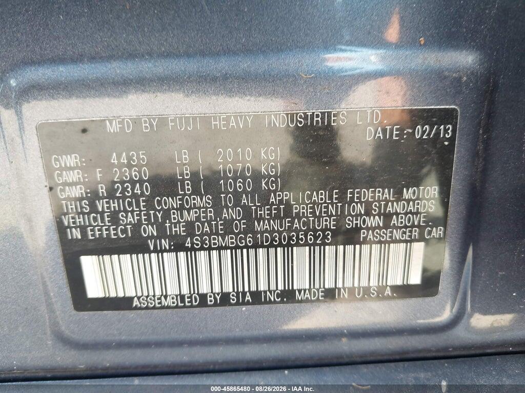 4S3BMBG61D3035623 2013 SUBARU LEGACY photo no. 9