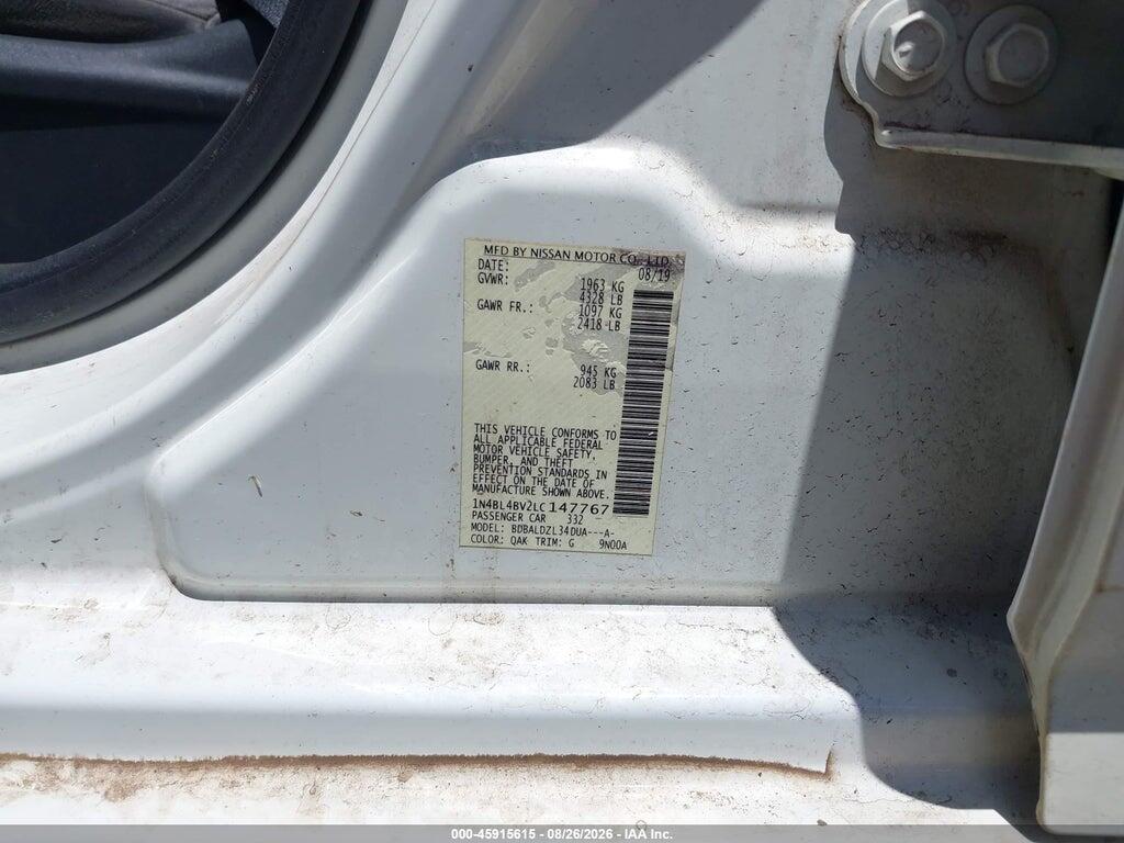 1N4BL4BV2LC147767 2020 NISSAN ALTIMA photo no. 9