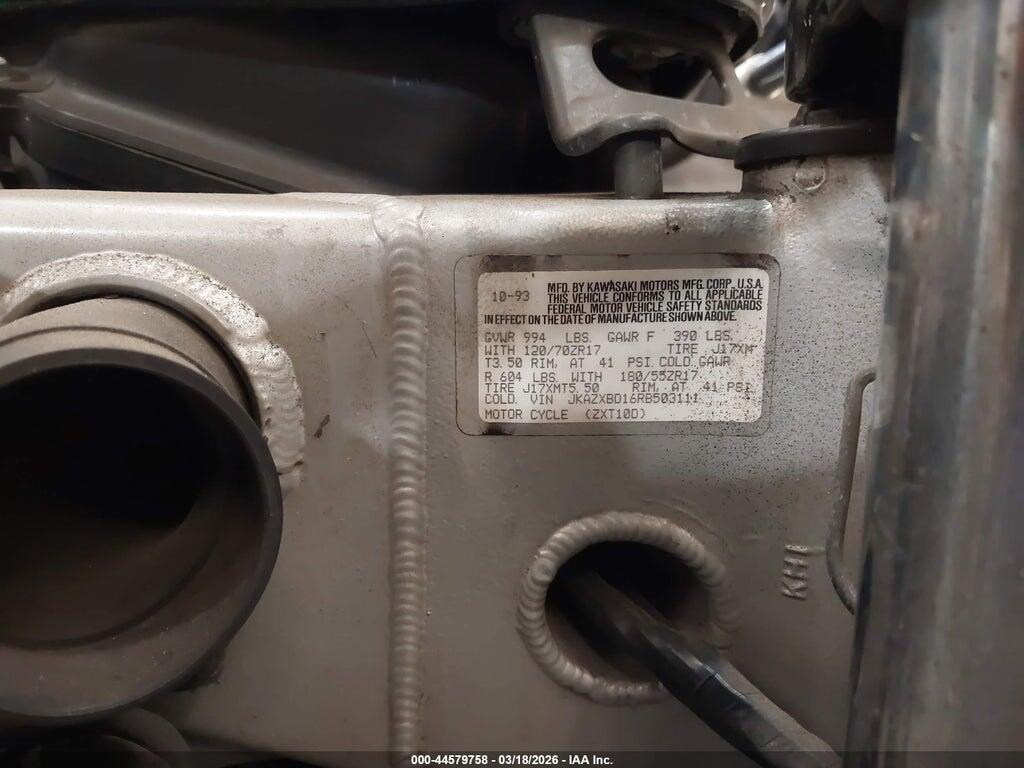 JKAZXBD16RB503111 1994 KAWASAKI ZX1100 photo no. 10