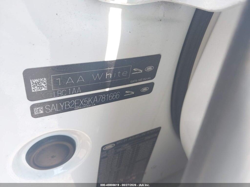 SALYB2EX5KA781666 2019 LAND ROVER RANGE ROVER VELAR photo no. 9