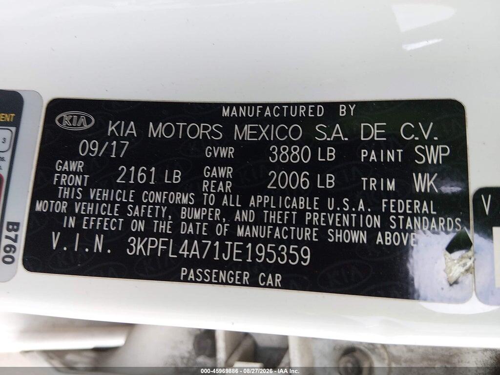 3KPFL4A71JE195359 2018 KIA FORTE photo no. 9