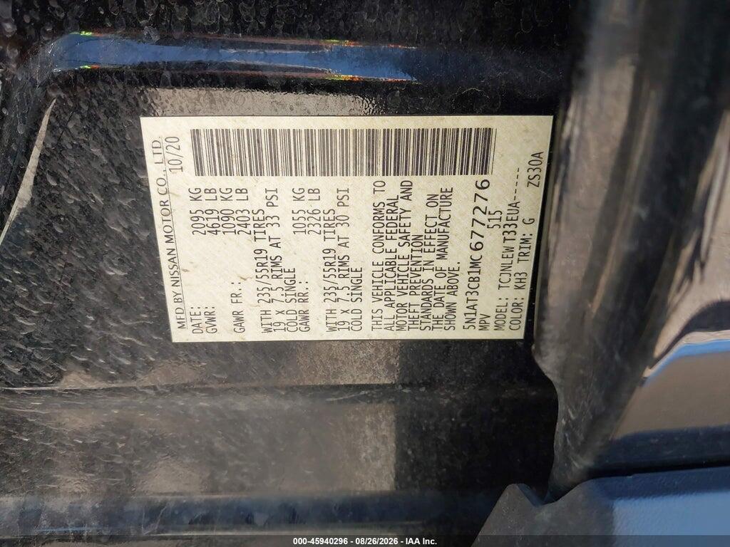 5N1AT3CB1MC677276 2021 NISSAN ROGUE photo no. 9