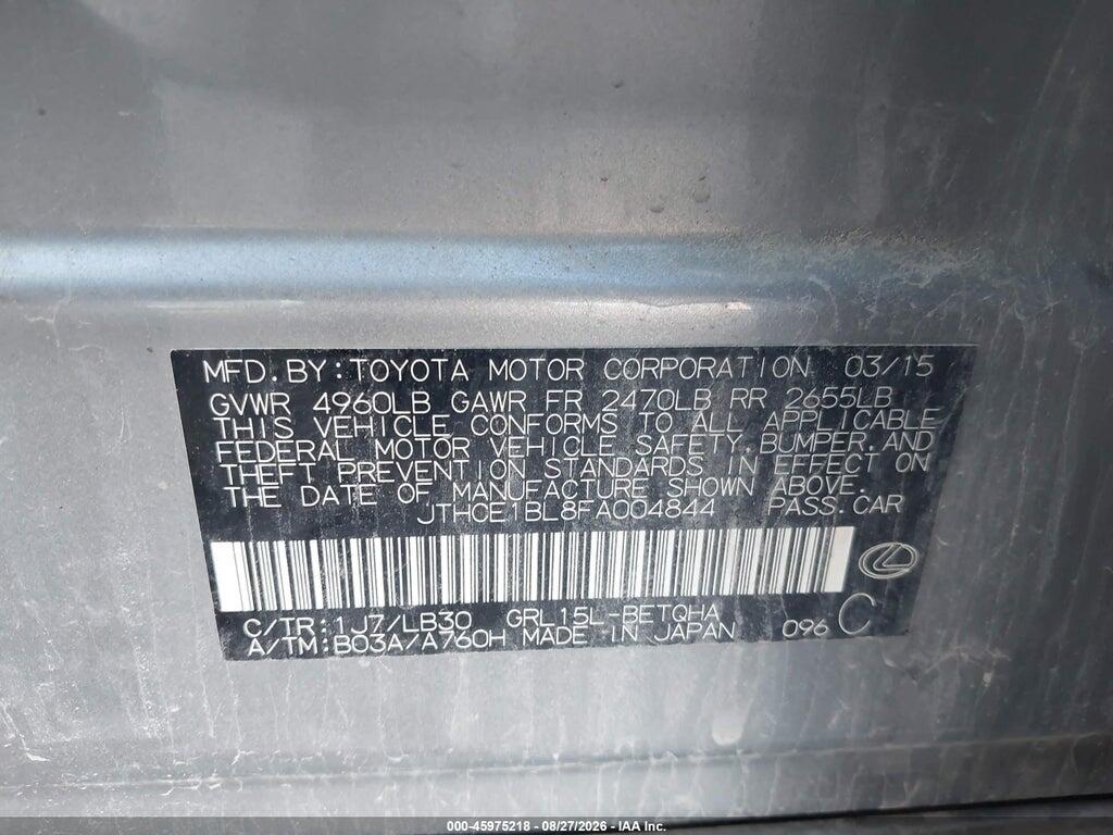 JTHCE1BL8FA004844 2015 LEXUS GS 350 photo no. 9