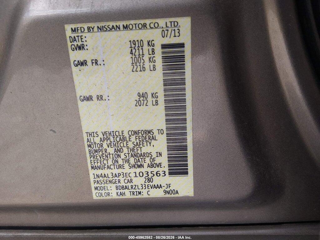 1N4AL3AP3EC103563 2014 NISSAN ALTIMA photo no. 9