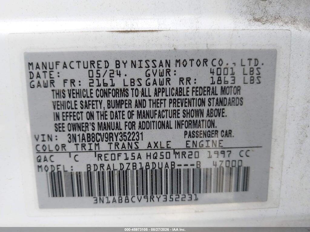 3N1AB8CV9RY352231 2024 NISSAN SENTRA photo no. 9