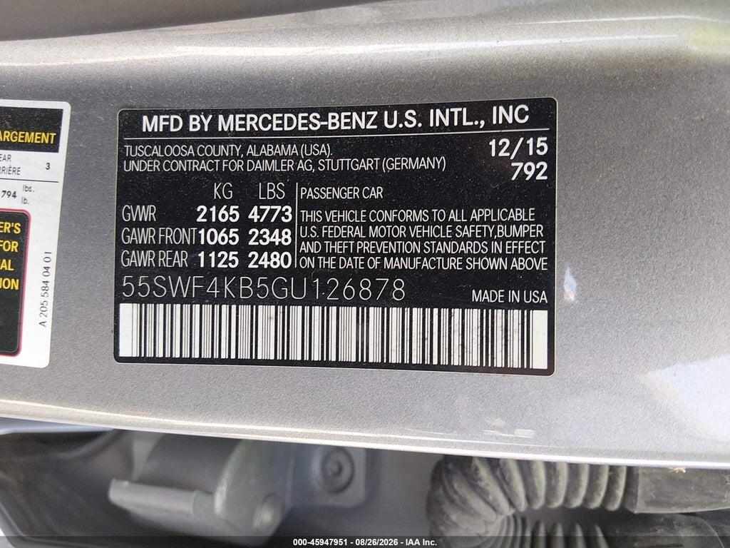 55SWF4KB5GU126878 2016 MERCEDES-BENZ C 300 photo no. 9