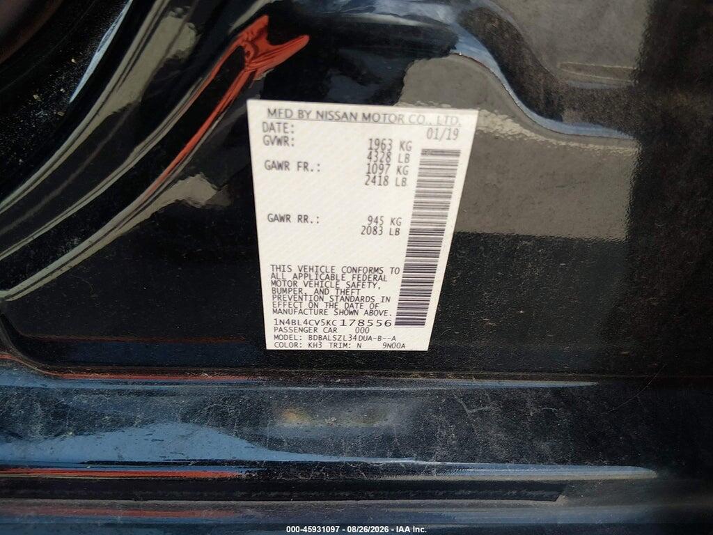 1N4BL4CV5KC178556 2019 NISSAN ALTIMA photo no. 9
