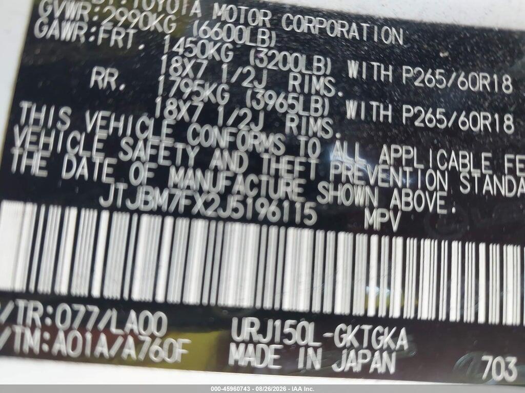 JTJBM7FX2J5196115 2018 LEXUS GX 460 photo no. 9