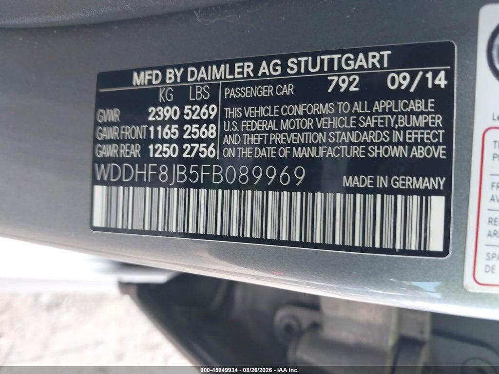 WDDHF8JB5FB089969 2015 MERCEDES-BENZ E 350 photo no. 9