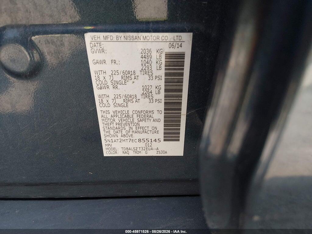 5N1AT2MT7EC855145 2014 NISSAN ROGUE photo no. 9