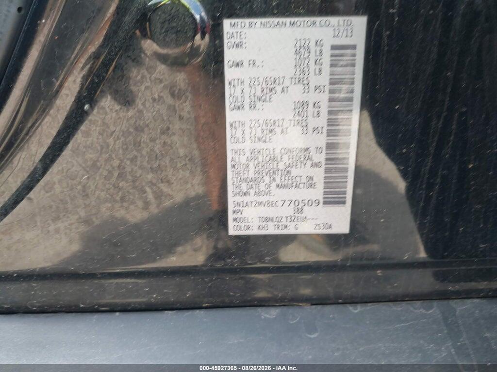 5N1AT2MV8EC770509 2014 NISSAN ROGUE photo no. 9