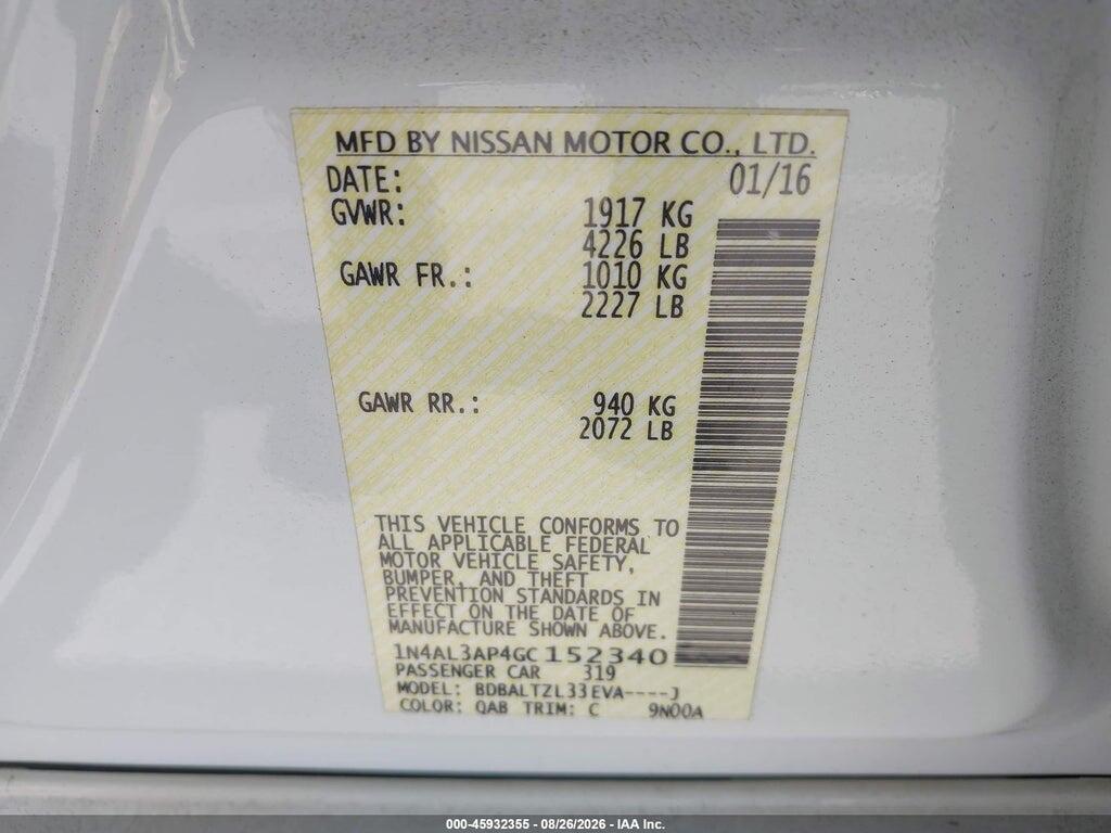 1N4AL3AP4GC152340 2016 NISSAN ALTIMA photo no. 9