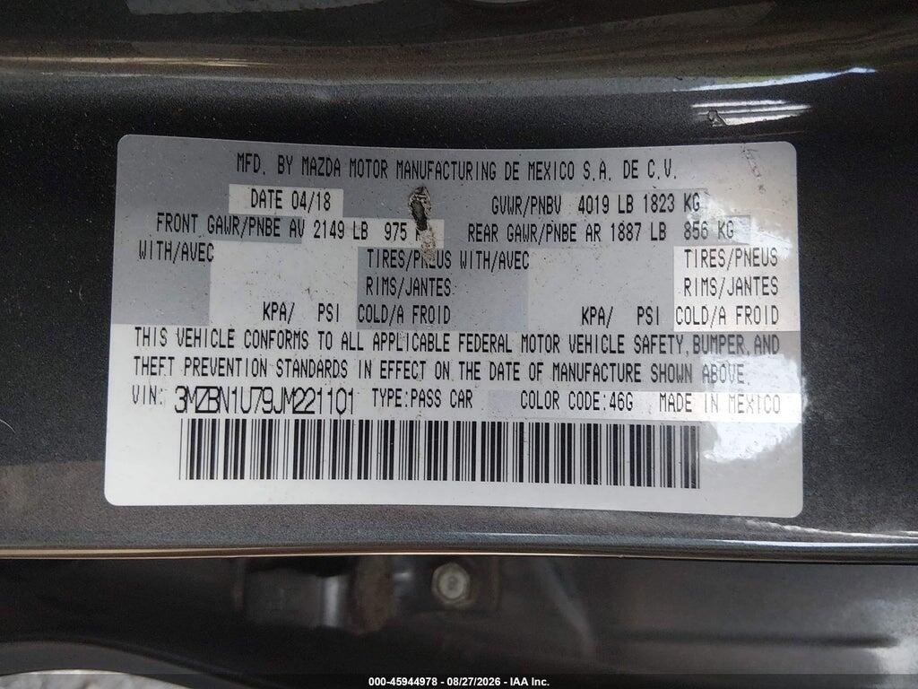 3MZBN1U79JM221101 2018 MAZDA MAZDA3 photo no. 9