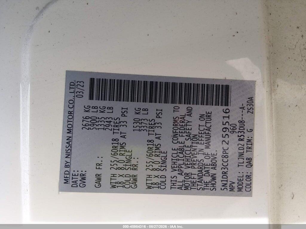 5N1DR3CC8PC259516 2023 NISSAN PATHFINDER photo no. 9