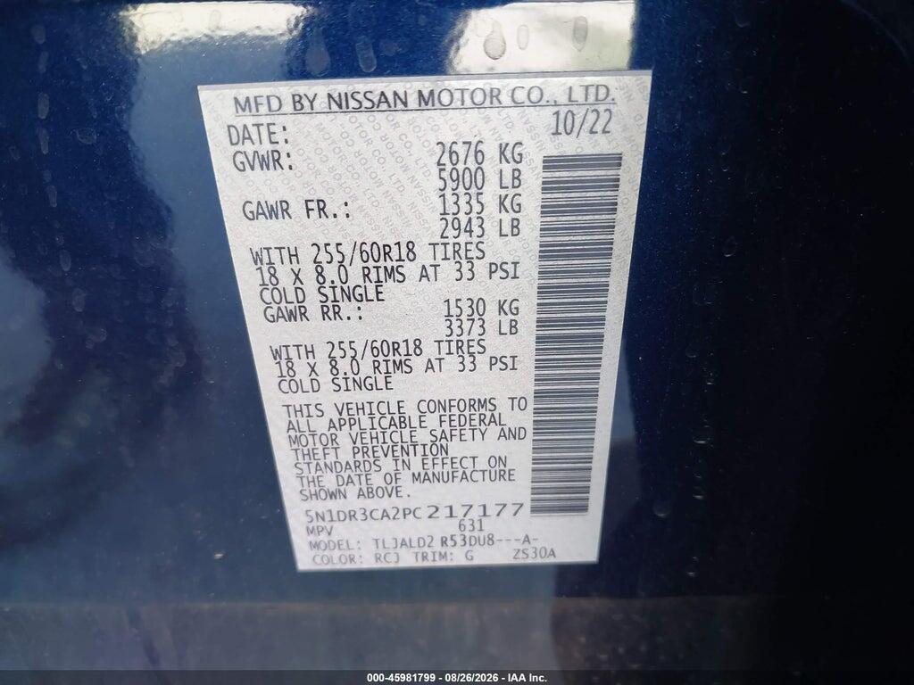5N1DR3CA2PC217177 2023 NISSAN PATHFINDER photo no. 9