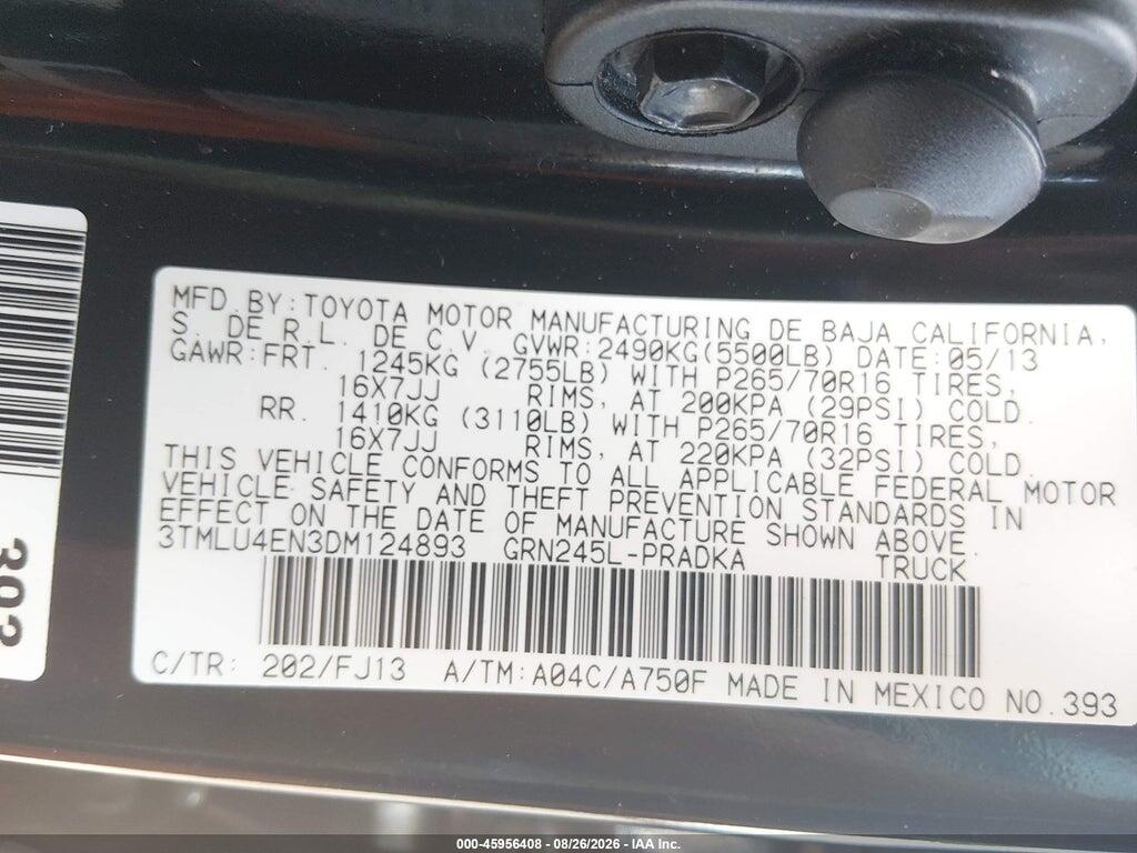 3TMLU4EN3DM124893 2013 TOYOTA TACOMA photo no. 9
