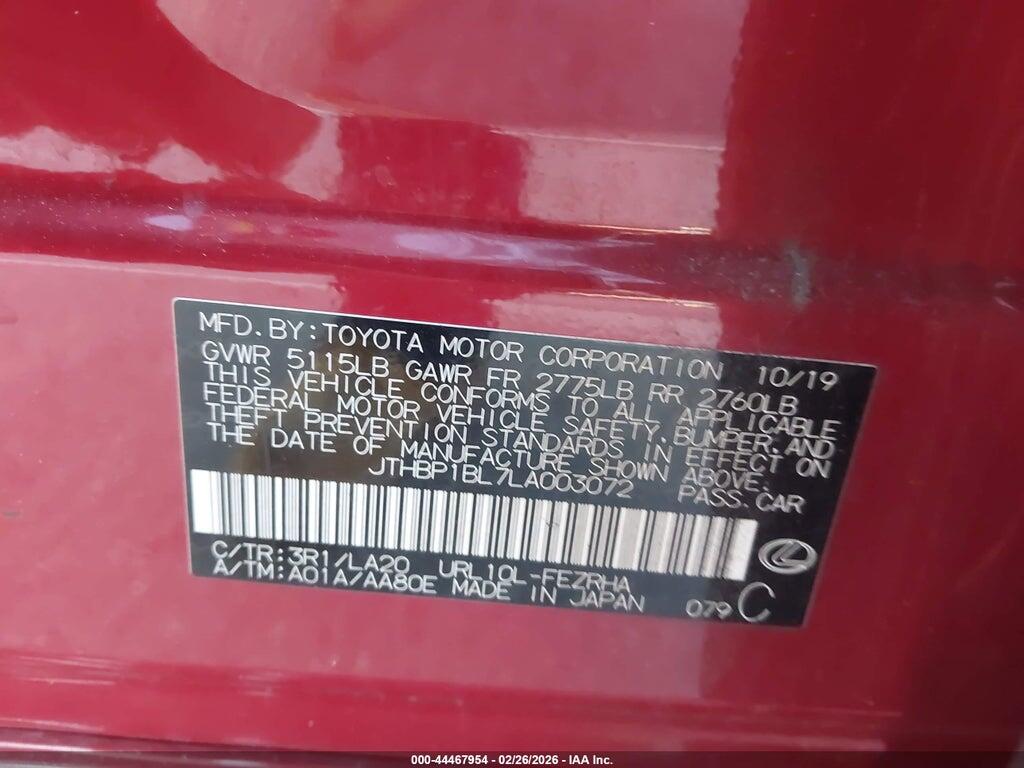 JTHBP1BL7LA003072 2020 LEXUS GS F photo no. 9