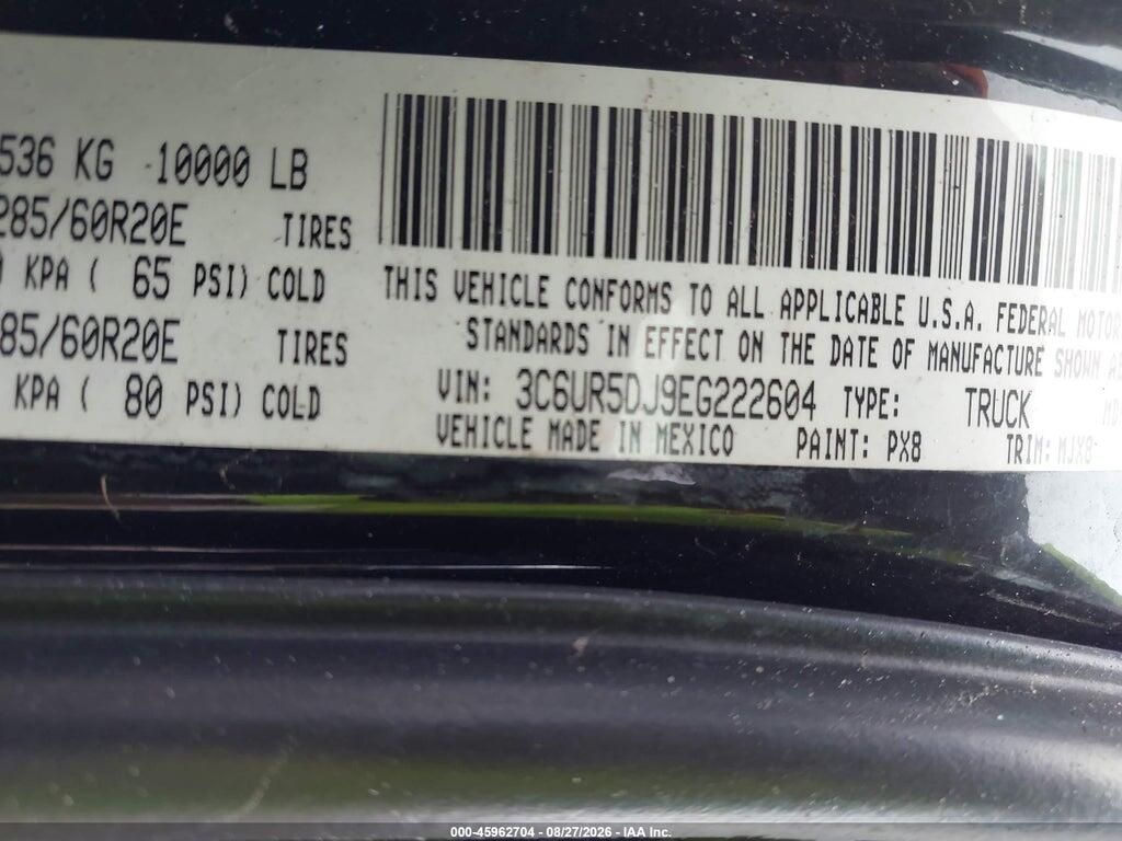 3C6UR5DJ9EG222604 2014 RAM 2500 photo no. 9