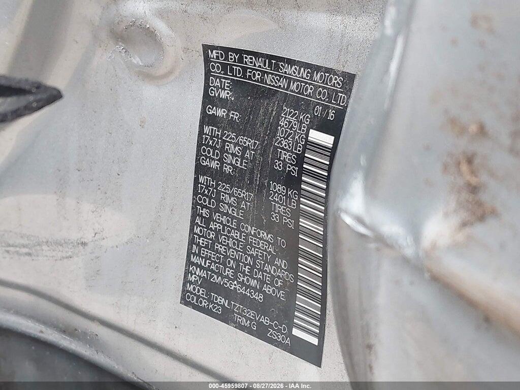 KNMAT2MV5GP644348 2016 NISSAN ROGUE photo no. 9