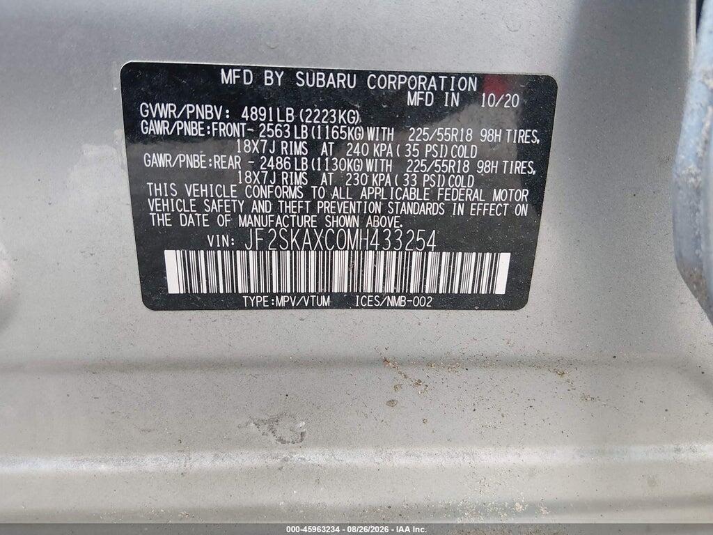 JF2SKAXC0MH433254 2021 SUBARU FORESTER photo no. 9