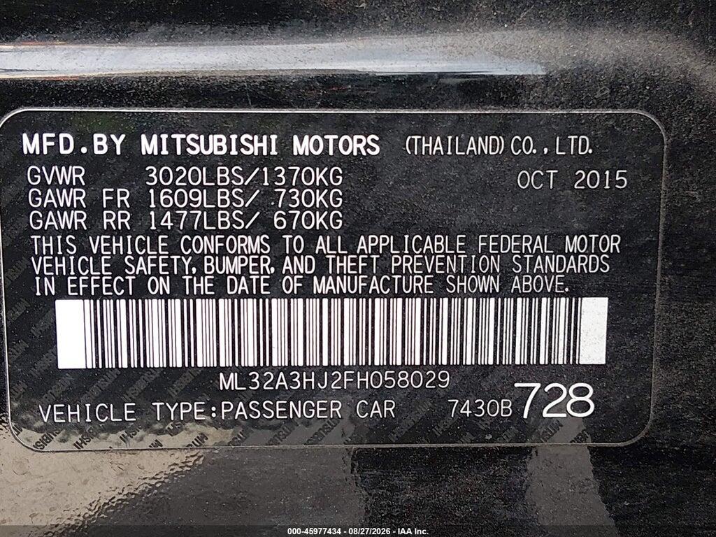 ML32A3HJ2FH058029 2015 MITSUBISHI MIRAGE photo no. 9